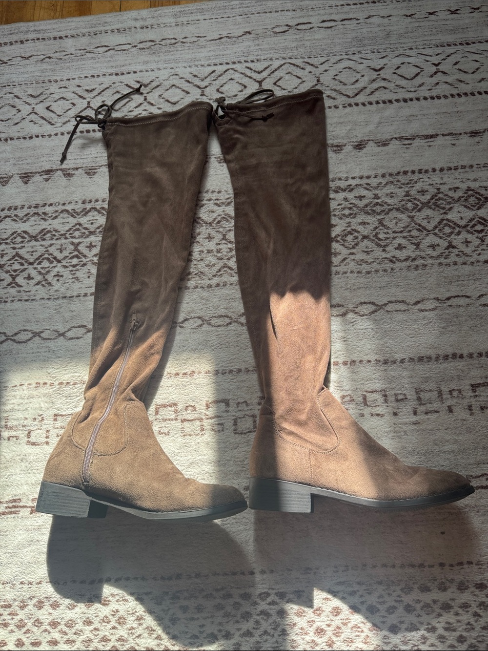 Brown Over-the-Knee Suede Boots